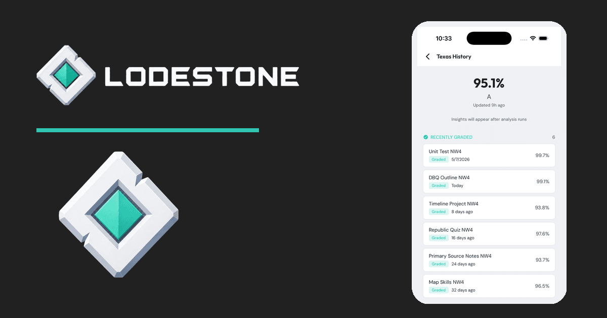 Lodestone wordmark on teal